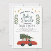 Boys Rustige kerstboomstaren Baby shower Kaart (Voorkant)