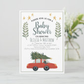 Boys Rustige kerstboomstaren Baby shower Kaart (Staand voorkant)