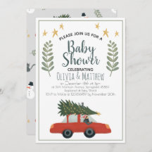 Boys Rustige kerstboomstaren Baby shower