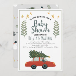 Boys Rustige kerstboomstaren Baby shower Kaart
