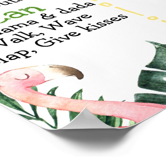 Boys Safari 1st Birthday Milestone Poster (Hoek)