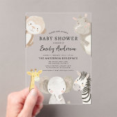 Boys Safari Animals Baby shower Acryl Uitnodigingen (Insitu (Draagbaar))