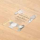 Boys Safari Animals Baby shower Acryl Uitnodigingen (Laagn)
