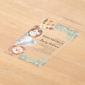 Boys Safari Animals Baby shower Acryl Uitnodigingen (Laagn)