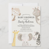 Boys Safari Animals Baby shower Kaart (Voorkant)