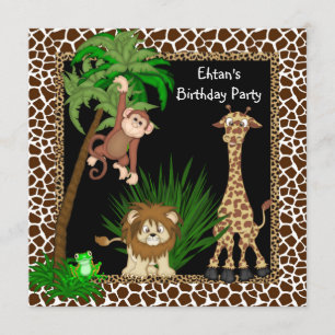 Boys Safari Birthday Party Kaart