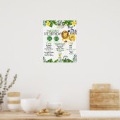 Boys Safari First Birthday Milestone Poster (Keuken)
