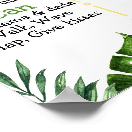 Boys Safari First Birthday Milestone Poster (Hoek)