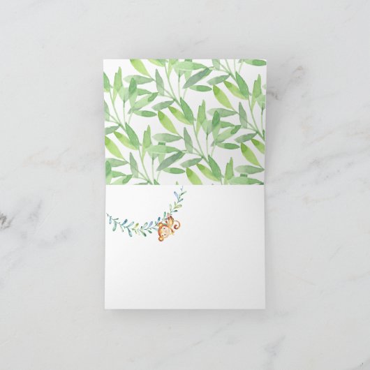 Boys Safari Oerwoud Baby shower Dank je wel Bedankkaart (Binnen)