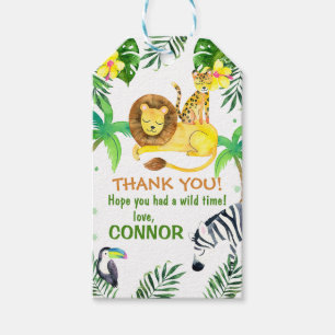 Boy's Safari Oerwoud Wild Birthday Favor Label Cadeaulabel