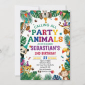 Boys Safari Two Wild Birthday Invitation Kaart (Voorkant)