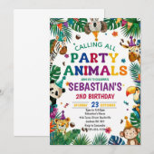 Boys Safari Two Wild Birthday Invitation Kaart (Voorkant / Achterkant)