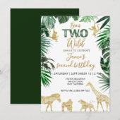 Boys Safari Two Wild Birthday Kaart (Voorkant / Achterkant)