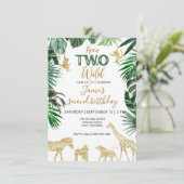 Boys Safari Two Wild Birthday Kaart (Staand voorkant)