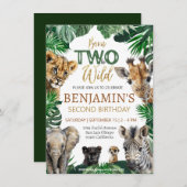 Boys Safari Two Wild Birthday Kaart (Voorkant / Achterkant)