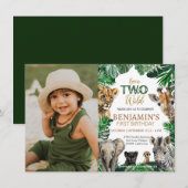 Boys Safari Two Wild Birthday Kaart (Voorkant / Achterkant)