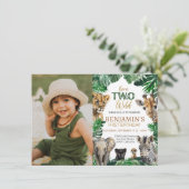 Boys Safari Two Wild Birthday Kaart (Staand voorkant)