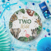 Boys Safari Two Wild Birthday Papieren Bordje (Feest)
