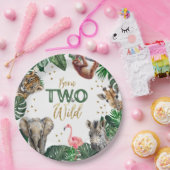 Boys Safari Two Wild Birthday Papieren Bordje (Feest)