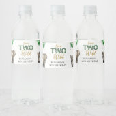 Boys Safari Two Wild Birthday Waterfles Etiket (Flessen)