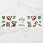 Boys Safari Two Wild Birthday Waterfles Etiket (Enkel label)