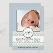 Boys Sage Stippen Birth Announding Aankondiging (Voorkant / Achterkant)