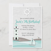 Boys Sail Invitation Boat Birthday party nodigt u  Kaart (Voorkant)