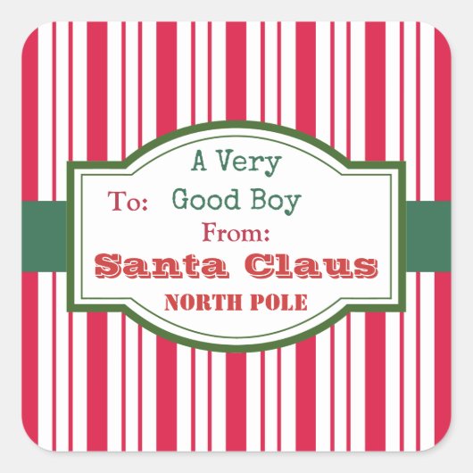 Boys Santa Gift Label Stickers (Voorkant)