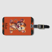 Boy's schattige tijger met naam Bagagelabel (Voorkant (horizontaal))