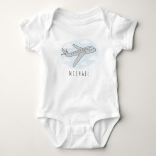 Boy's Schattigee Blue Airplane Transport Design en Romper