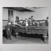 Boys Shooting Pool, 1909.  foto Poster (Voorkant)