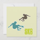 Boys Skateboard Party Invitation Kaart (Achterkant)