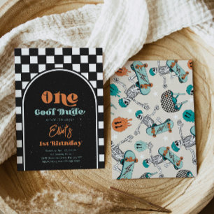 Boy's Skateboarden Uitnodiging Verjaardag