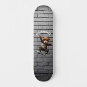 Boys Skateboarding Teddy Bear Brick Wall Naam Persoonlijk Skateboard (Voorkant)