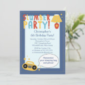 BOYS Slapepover Birthday Party Inture Kaart (Staand voorkant)