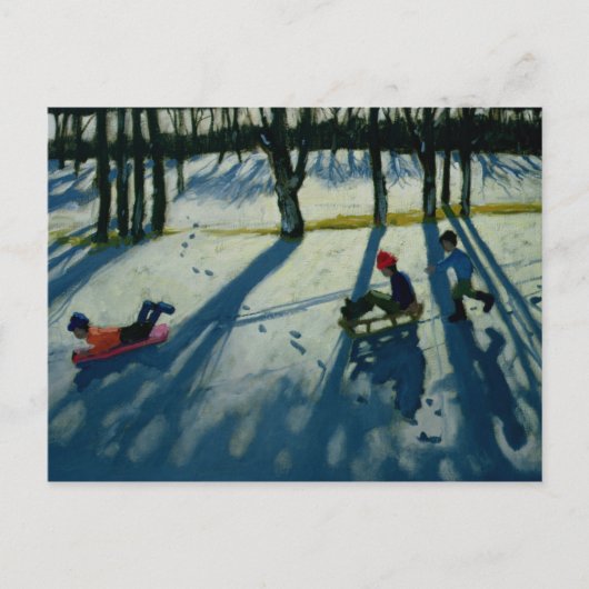 Boys Sledging Allestree Park Derby Briefkaart (Voorkant)