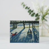 Boys Sledging Allestree Park Derby Briefkaart (Staand voorkant)