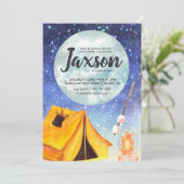 Boys Sleepover Party Invitation Kaart (Staand voorkant)