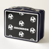 Boys Soccer Ball Black Stylish Custom Name Kids (Voorkant)