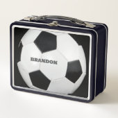 Boys Soccer Ball Black Stylish Custom Name Kids (Voorkant)