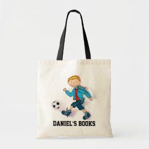 Boys Soccer-bibliotheektas Tote Bag