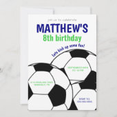 Boys Soccer Birthday Party Invitation Kaart (Voorkant)