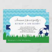 Boy's Soccer Birthday Party Uitnodiging (Voorkant / Achterkant)