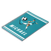 Boys Soccer Player Cool Graphic Illustration Name Notitieboek (Linkerzijde)