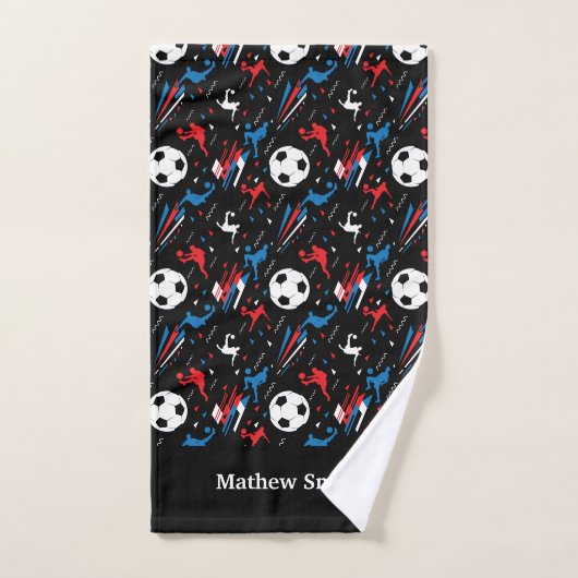 Boys Soccer Player - Red White Blue Freestyle Bad Handdoek (Handdoek)