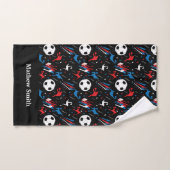 Boys Soccer Player - Red White Blue Freestyle Bad Handdoek (Handdoek)