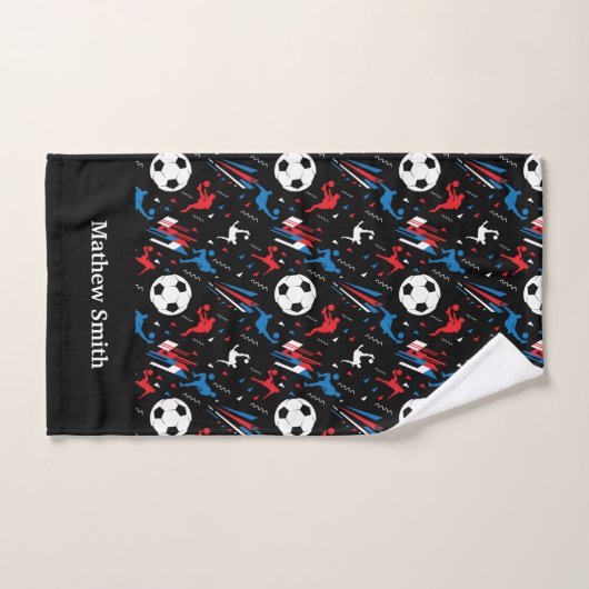 Boys Soccer Player - Red White Blue Freestyle Bad Handdoek (Handdoek)