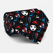 Boys Soccer Player - Red White Blue Freestyle Stropdas (Opgerold)
