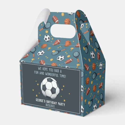 Boys Soccer Sport Kinderen van Birthday Bedankdoosjes (Achterkant)
