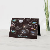 Boy's Space Verjaardag Uitnodiging (Voorkant)